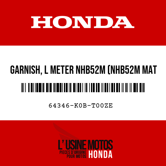 image de 64346-K0B-T00ZE GARNISH, L METER NHB52M (NHB52M MAT CARBONIUM GRAY METALLIC)