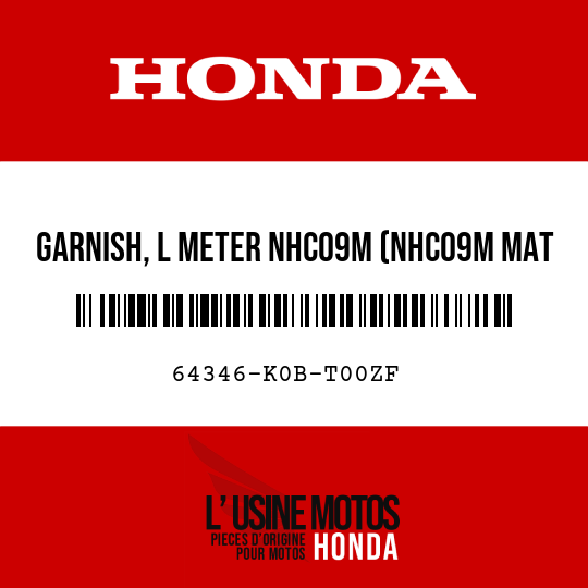 image de 64346-K0B-T00ZF GARNISH, L METER NHC09M (NHC09M MAT LUCENT SILVER METALLIC)