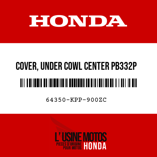 image de 64350-KPP-900ZC COVER, UNDER COWL CENTER PB332P  (PB332P PEARL HERON BLUE)