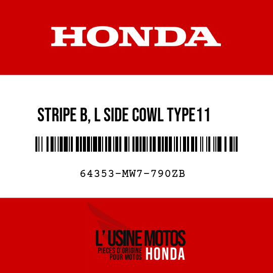 image de 64353-MW7-790ZB STRIPE B, L SIDE COWL TYPE11  (TYPE11 )