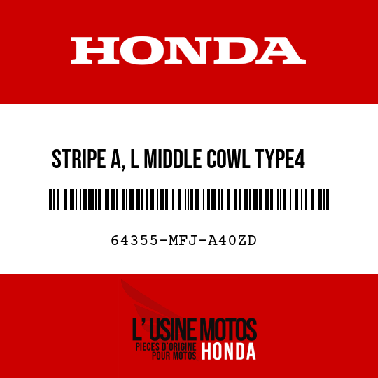 image de 64355-MFJ-A40ZD STRIPE A, L MIDDLE COWL TYPE4 (TYPE4 )