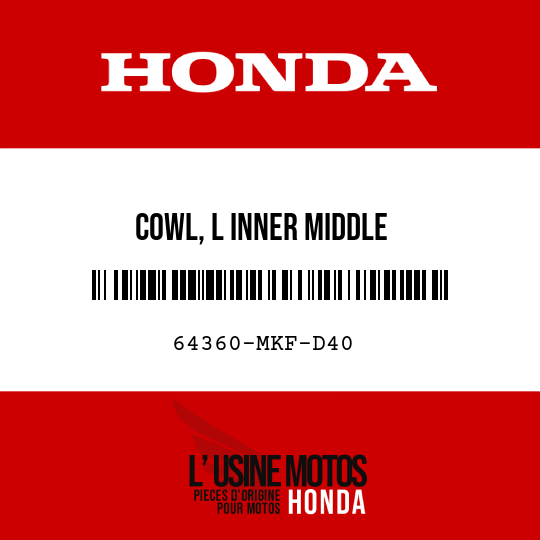 image de 64360-MKF-D40 COWL, L INNER MIDDLE