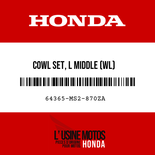 image de 64365-MS2-870ZA COWL SET, L MIDDLE (WL) NH193P/TYPE1  (NH193P/TYPE1 PEARL CRYSTAL WHITE/TYPE1)