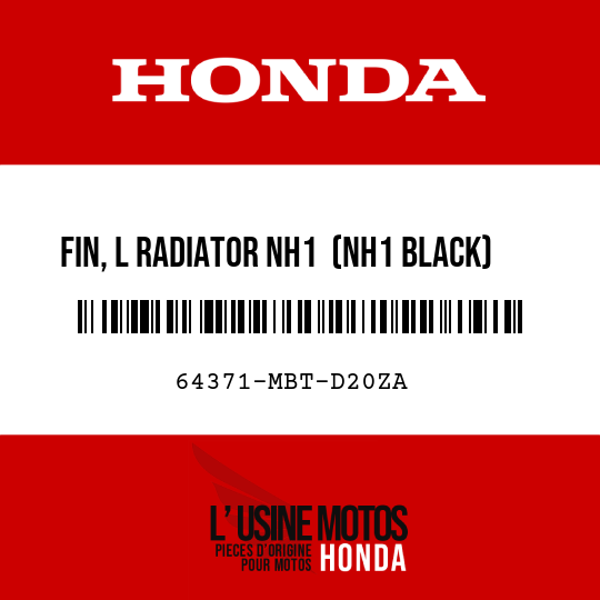 image de 64371-MBT-D20ZA FIN, L RADIATOR NH1  (NH1 BLACK)