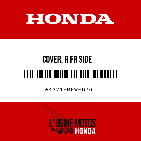 image de 64371-MKW-D70 COVER, R FR SIDE
