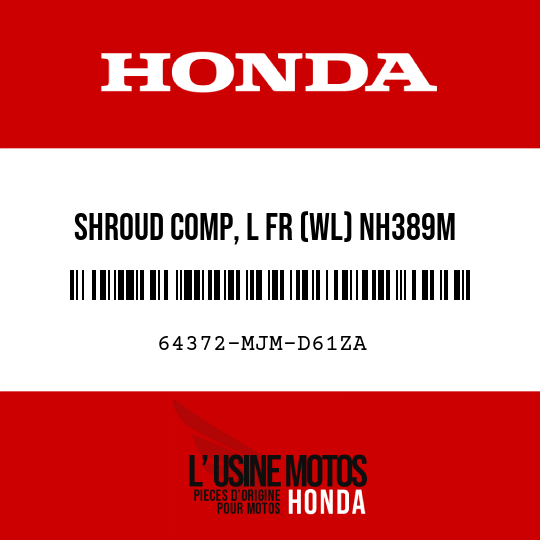image de 64372-MJM-D61ZA SHROUD COMP, L FR (WL) NH389M (NH389M MAT BULLET SILVER)