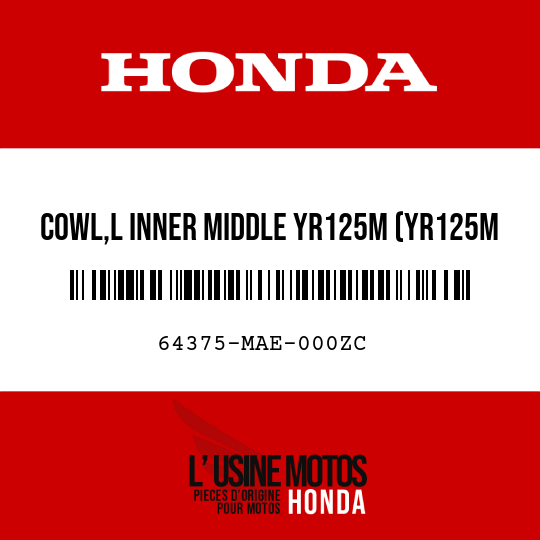 image de 64375-MAE-000ZC COWL,L INNER MIDDLE YR125M (YR125M SANDY BEIGE METALLIC)