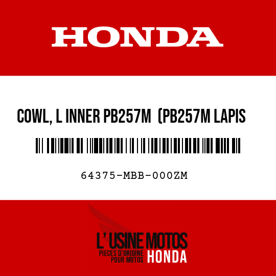 image de 64375-MBB-000ZM COWL, L INNER PB257M  (PB257M LAPIS BLUE METALLIC)