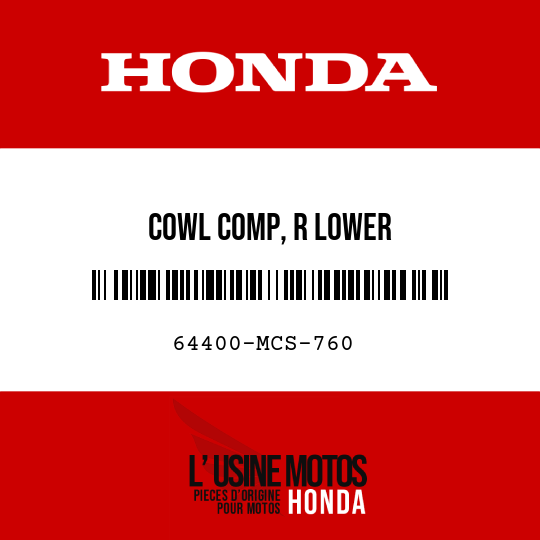 image de 64400-MCS-760 COWL COMP, R LOWER