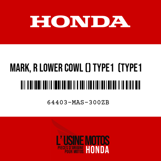 image de 64403-MAS-300ZB MARK, R LOWER COWL () TYPE1  (TYPE1 )