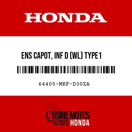 image de 64405-MKF-D30ZA ENS CAPOT, INF D (WL) TYPE1