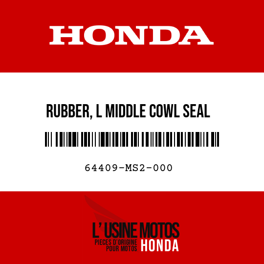 image de 64409-MS2-000 RUBBER, L MIDDLE COWL SEAL