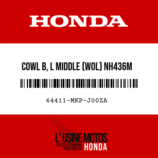 image de 64411-MKP-J00ZA COWL B, L MIDDLE (WOL) NH436M (NH436M MAT GUNPOWDER BLACK METALLIC)