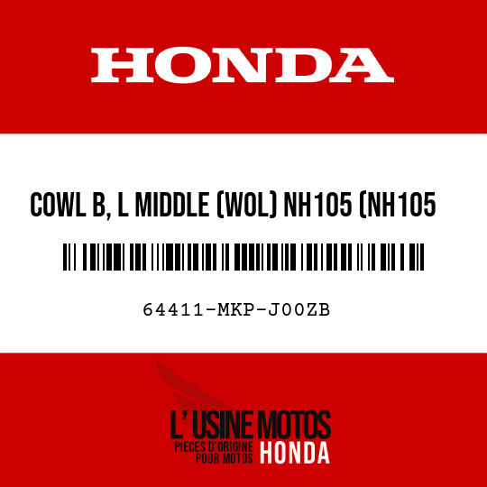 image de 64411-MKP-J00ZB COWL B, L MIDDLE (WOL) NH105 (NH105 MAT BLACK(15-20))