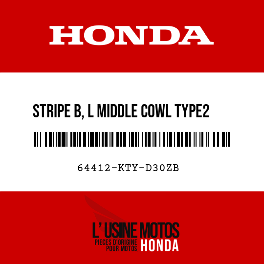 image de 64412-KTY-D30ZB STRIPE B, L MIDDLE COWL TYPE2  (TYPE2 )