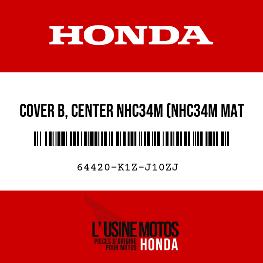 image de 64420-K1Z-J10ZJ COVER B, CENTER NHC34M (NHC34M MAT DIM GRAY METALLIC)