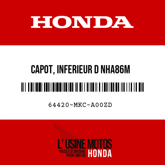 image de 64420-MKC-A00ZD CAPOT, INFERIEUR D NHA86M