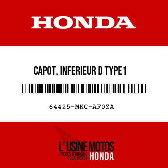 image de 64425-MKC-AF0ZA CAPOT, INFERIEUR D TYPE1