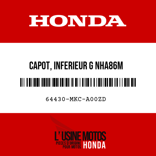 image de 64430-MKC-A00ZD CAPOT, INFERIEUR G NHA86M