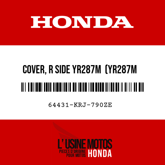 image de 64431-KRJ-790ZE COVER, R SIDE YR287M  (YR287M CHAMPAGNE BRONZE METALLIC)