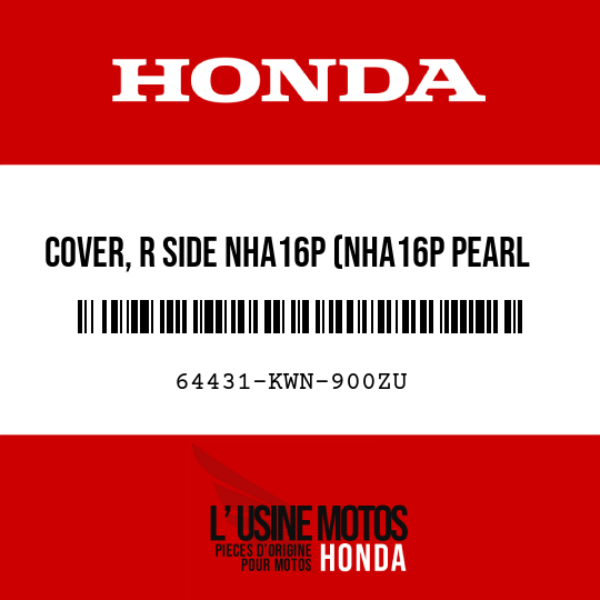 image de 64431-KWN-900ZU COVER, R SIDE NHA16P (NHA16P PEARL COOL WHITE)