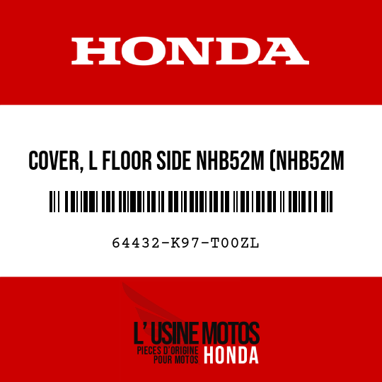 image de 64432-K97-T00ZL COVER, L FLOOR SIDE NHB52M (NHB52M MAT CARBONIUM GRAY METALLIC)