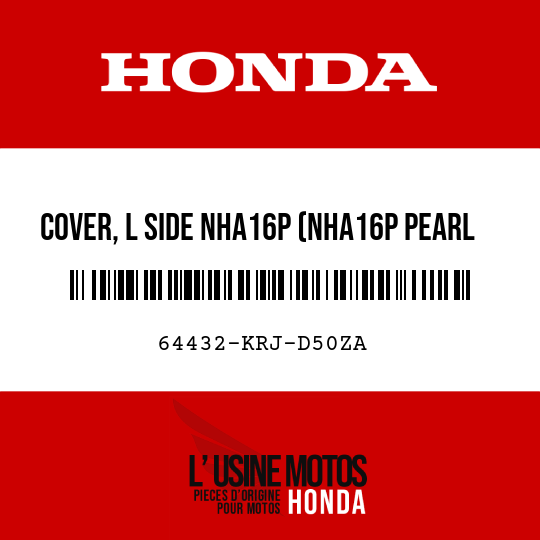 image de 64432-KRJ-D50ZA COVER, L SIDE NHA16P (NHA16P PEARL COOL WHITE)