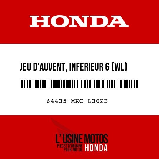 image de 64435-MKC-L30ZB JEU D'AUVENT, INFERIEUR G (WL) NHA86M