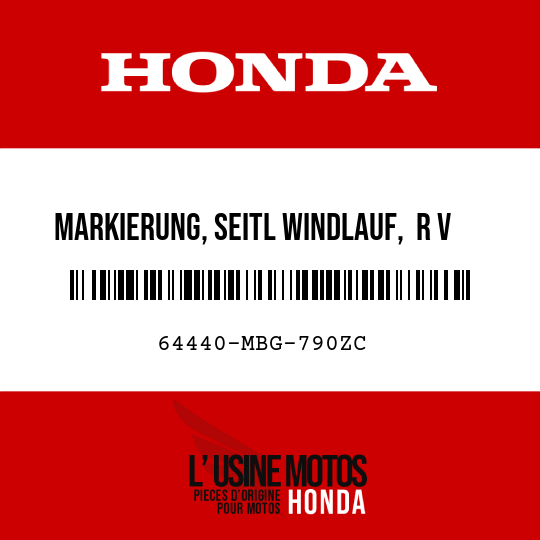 image de 64440-MBG-790ZC MARKIERUNG, SEITL WINDLAUF,  R V TYPE3  (TYPE3 )