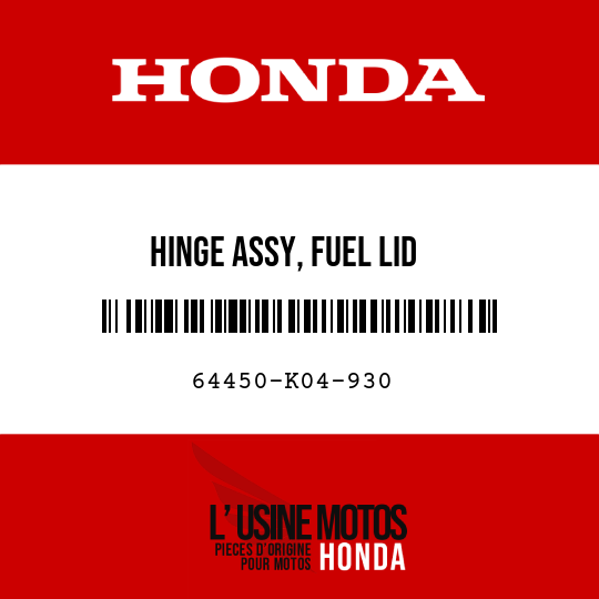 image de 64450-K04-930 HINGE ASSY, FUEL LID