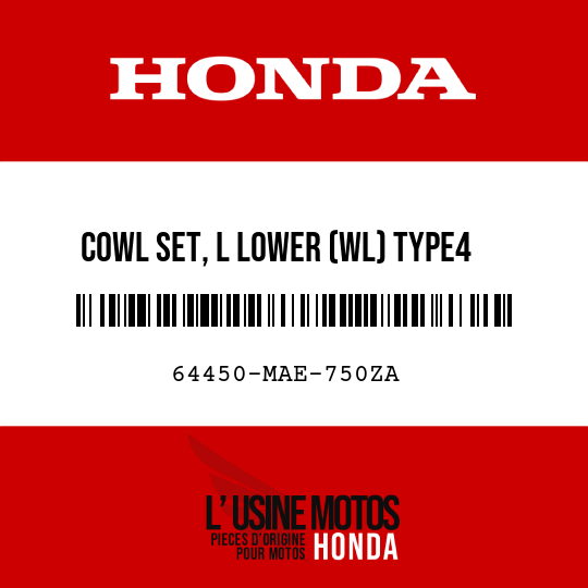 image de 64450-MAE-750ZA COWL SET, L LOWER (WL) TYPE4  (TYPE4 )