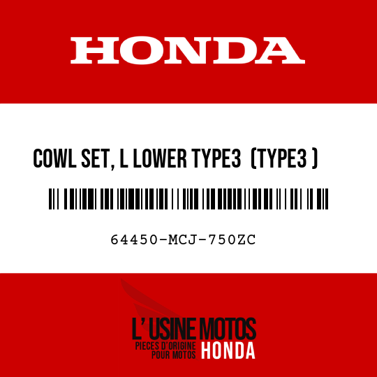 image de 64450-MCJ-750ZC COWL SET, L LOWER TYPE3  (TYPE3 )