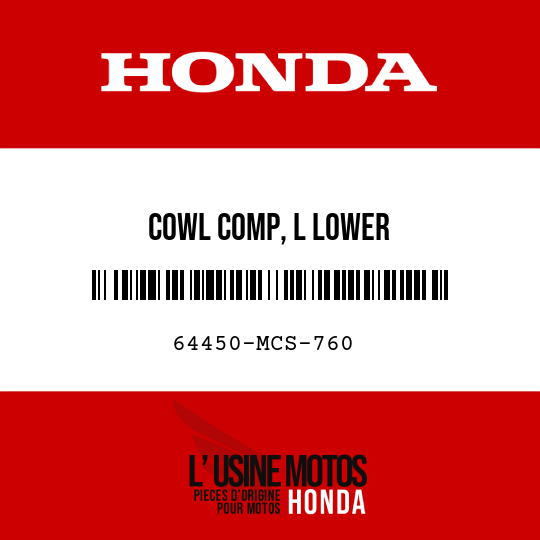 image de 64450-MCS-760 COWL COMP, L LOWER