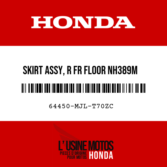 image de 64450-MJL-T70ZC SKIRT ASSY, R FR FLOOR NH389M (NH389M MAT BULLET SILVER)