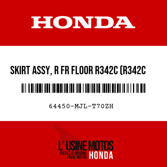 image de 64450-MJL-T70ZH SKIRT ASSY, R FR FLOOR R342C (R342C CANDY PROMINENCE RED)