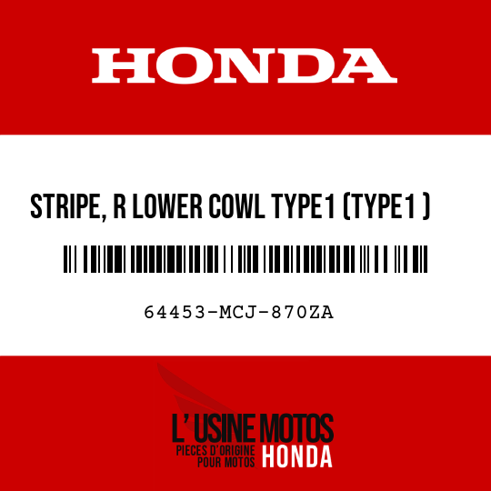 image de 64453-MCJ-870ZA STRIPE, R LOWER COWL TYPE1 (TYPE1 )