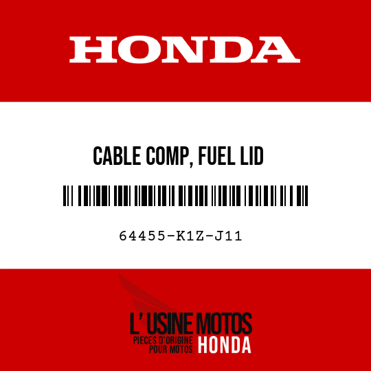 image de 64455-K1Z-J11 CABLE COMP, FUEL LID