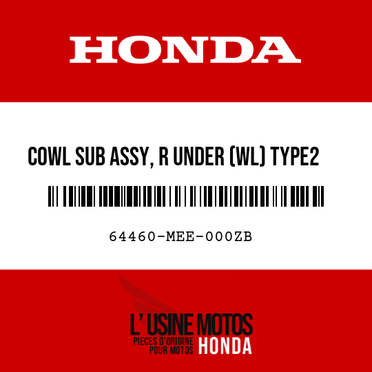 image de 64460-MEE-000ZB COWL SUB ASSY, R UNDER (WL) TYPE2  (TYPE2 )