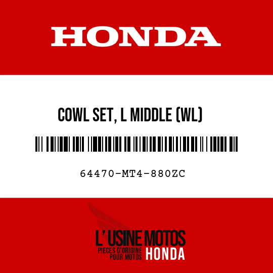 image de 64470-MT4-880ZC COWL SET, L MIDDLE (WL) PB184MU/TYPE7  (PB184MU/TYPE7 GRANITE BLUE METALLIC-U/TYPE7)