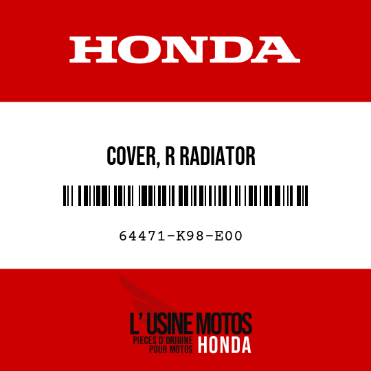 image de 64471-K98-E00 COVER, R RADIATOR