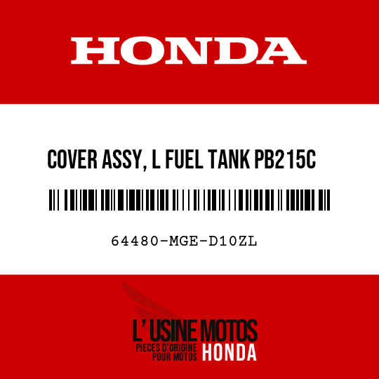 image de 64480-MGE-D10ZL COVER ASSY, L FUEL TANK PB215C (PB215C CANDY TAHITIAN BLUE)