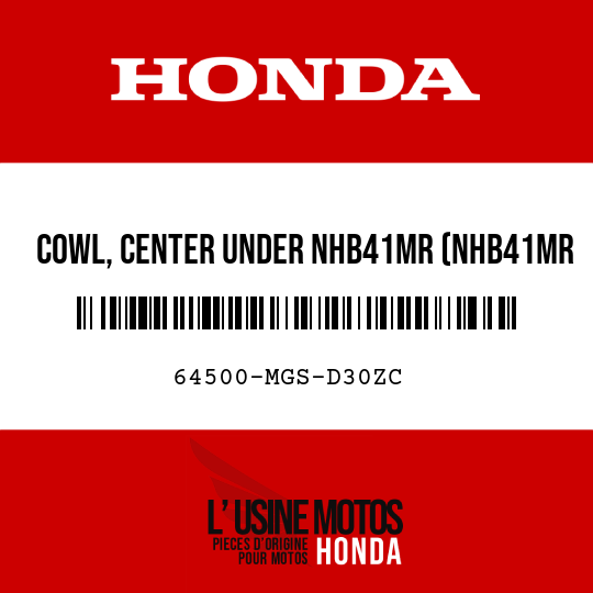 image de 64500-MGS-D30ZC COWL, CENTER UNDER NHB41MR (NHB41MR CROSS SILVER METALLIC-R)