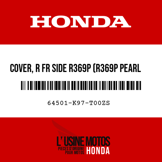 image de 64501-K97-T00ZS COVER, R FR SIDE R369P (R369P PEARL SPLENDOR RED)
