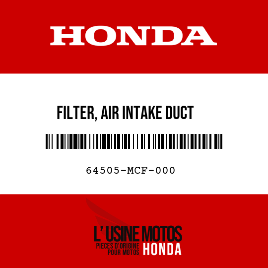 image de 64505-MCF-000 FILTER, AIR INTAKE DUCT