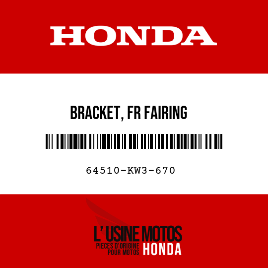image de 64510-KW3-670 BRACKET, FR FAIRING