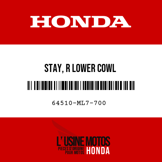 image de 64510-ML7-700 STAY, R LOWER COWL
