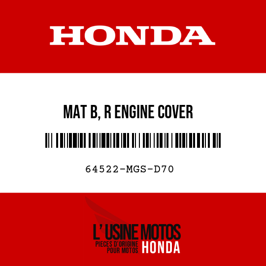 image de 64522-MGS-D70 MAT B, R ENGINE COVER