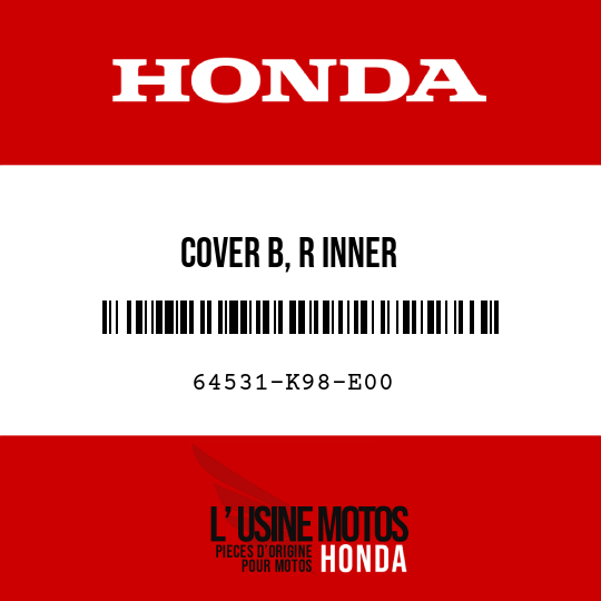 image de 64531-K98-E00 COVER B, R INNER