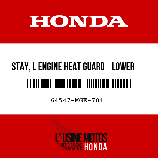 image de 64547-MGE-701 STAY, L ENGINE HEAT GUARD    LOWER