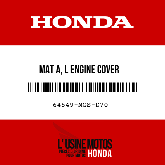 image de 64549-MGS-D70 MAT A, L ENGINE COVER
